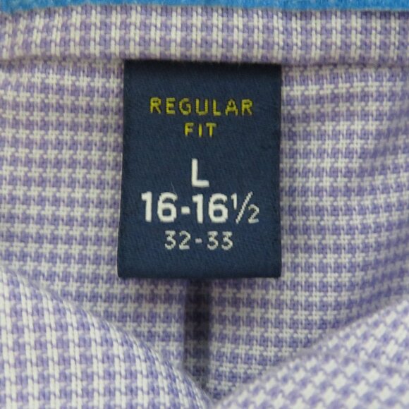 Stafford* Men's Long Sleeve Button Down Curved Hem Pocket Dress‎ Shirt~ Large - Picture 4 of 12